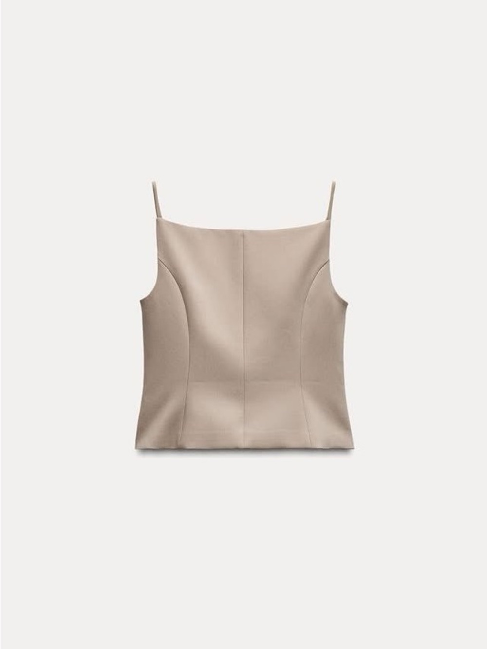 Zara Beige Button-Front Spaghetti-Strap Camisole - Picture 2 of 5